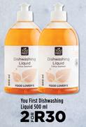 You First Dishwashing Liquid-For 2 x 500ml