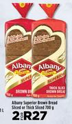 Albany Superior Brown Bread Sliced Or Thick Sliced-For 2 x 700g