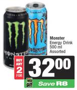 Monster Energy Drink Assorted-For 2 x 500ml