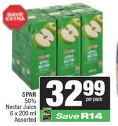Spar 50% Nectar Juice Assorted-6 x 200ml