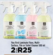 You First Laminate Floor, Multi Surface, Tile Or Toilet Cleaner-For 2 x 500ml