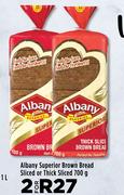 Albany Superior Brown Bread Sliced Or Thick Sliced-For 2 x 700g