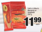 Fatti's & Moni's Macaroni Or Spaghetti-500g Each