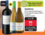Warwick First Lady Chardonnay Or First Lady Sauvignon Blanc-750ml Each