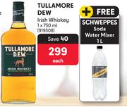 Tullamore Dew Irish Whiskey-750ml + Free Schweppes Soda Water Mixer 1Ltr