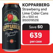 Kopparberg Strawberry And Lime Cider Cans-24 x 500ml Per Case