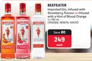 Beefeater Imported Gin, Infused With Strawberry Flavour Or With A Hint Of Blood Orange-750ml Each