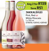 Jakkalsvlei Pink, Red Or White Mascato-For Any 2 x 750ml