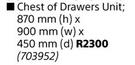 Home & Kitchen Chest Of Drawers Unit 870mm (h) x 900mm (w) x 450mm (d)