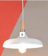 Metal & Wood Saucer Pendant Light