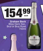 Graham Beck Bliss Demi Sec, Brut Or Brut Rose-750ml Each
