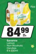 Savanna Lemon Non Alcoholic Handies-6 x 330ml Per Pack
