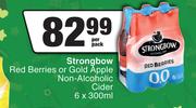 Strongbow Red Berries Or Gold Apple Non Alcoholic Cider-6 x 300ml Per Pack