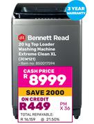 Bennett Read 20Kg Top Loader Washing Machine Extreme Clean XL JCW121