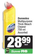 Domestos Multipurpose Thick Bleach Cleaner Assorted-750ml