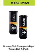 Dunlop Club Championships Tennis Ball 3 Pack-For 2