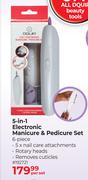 Dquip 5 In 1 Electronic Manicure & Pedicure Set 6 Piece-Per Set