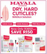 Mavala Cuticle Cream + Cuticle Remover + Free Mava Clear-Per Pack