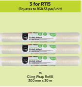 M Cling Wrap Refill-For 3 x 300mm X 30m
