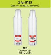 Aro Crystal Cups-For 2 x 250ml X 50's