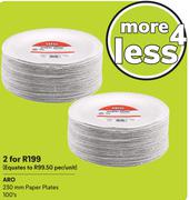 Aro 230mm Paper Plates-For 2 x 100's
