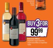 Robertson's Winery Chapel Red, Chapel Sweet Red, Chapel Sweel White Or Chapel Rose-3x750ml
