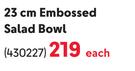 23cm Embossed Salad Bowl 430227-Each