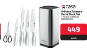 Casa 6-Piece Palermo Knife Block Set CAKBS20 850001372-Each