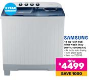Samsung 14Kg Twin Tub With Wash Tray WT14J4200MB.FA