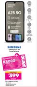 Samsung Galaxy A25 5G Smartphone-On 1.3GB Red Top Up Core More Data
