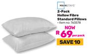Mainstays 2 Pack Hollow Fibre Standard Pillows - Per Pack