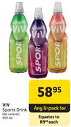 Viv Sports Drink (All Variants)-6 x 500ml