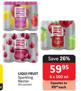 Liqui Fruit Sparkling Nectar (All Variants)-6 x 300ml