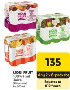 Liqui Fruit 100% Fruit Juice (All Variants)-2 x 6 x 300ml