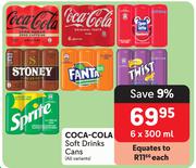 Coca Cola Soft Drinks Cans (All Variants)-6 x 300ml