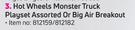 Hot Wheel Monster Truck Playset Assorted Or Big Air Breakout Item No 812159/812182