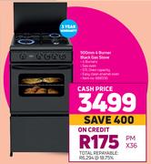 Defy 500mm 4 Burner Black Gas Stove