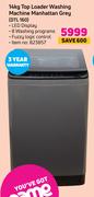 Defy 14kg Top Loader Washing Machine Manhattan (Grey) DTL 160