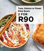 Tuna, Salmon Or Prawn Poke Bowls-For 2