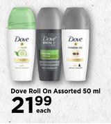 Dove Roll On Assorted-50ml Each