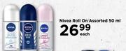 Nivea Roll On Assorted-50ml Each