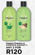 Organics Shampoo Or Conditoner Assorted-For Any 2 x 1Ltr