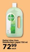 Dettol Aloe Vera Disinfectant Liquid-750ml Each