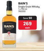 Bain's Single Grain Whisky-750ml Each