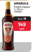 Amarula Cream Liqueur-750ml Each
