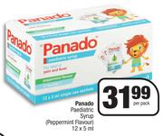 Panado Paediatric Syrup Peppermint Flavour-12 x 5ml Per Pack