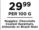 Chocolate Coated Hazelnuts, Almonds Or Brazil Nuts-Per 100g