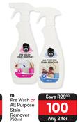 M Pre Wash Or All Purpose Stain Remover-For Any 2 x 750ml