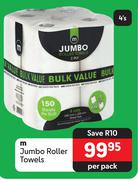 M Jumbo Roller Towels-Per Pack