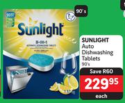 Sunlight Auto Dishwashing Tablets-90's Each